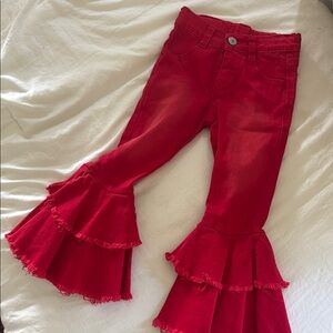 Stylish Red Kids Flared Bottoms